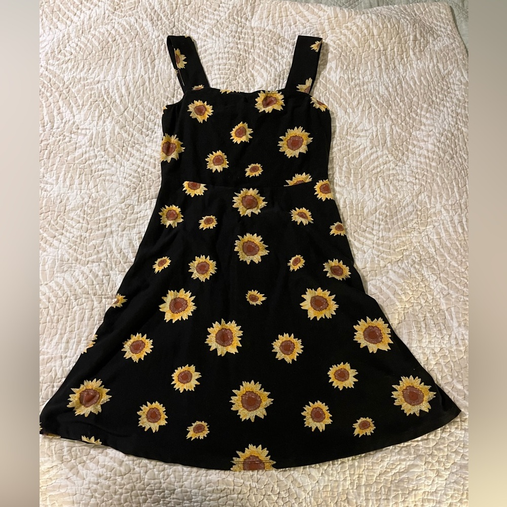 SO Black Dress with Sunflower Design